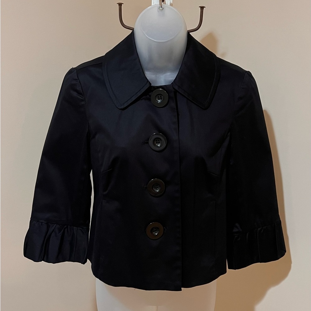 NEW BEAUTIFUL MACYS I*N*C WOMENS BUTTON UP JACKET SIZE PETITE SMALL BLACK